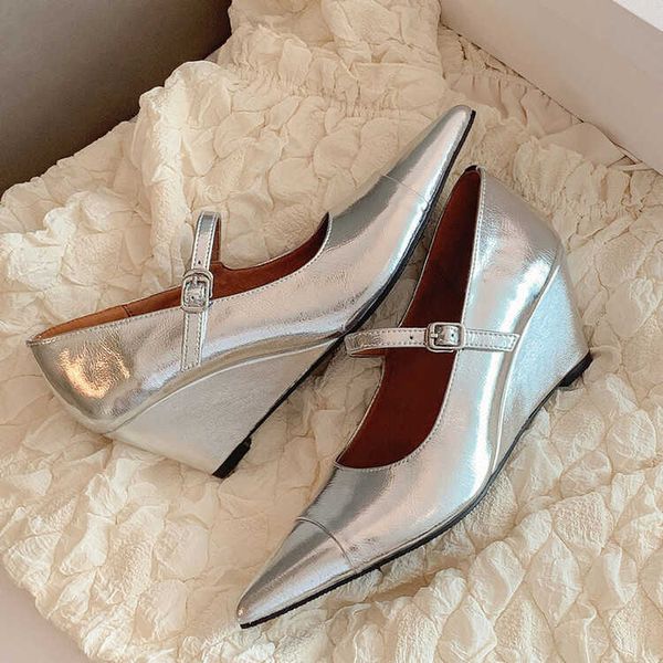 plain and unorthodox high heel shoes fashion pointy silver cowhide slope heel single shoes with straight strap mary jane women's shoes, Black
plain and unorthodox high heel shoes fashion pointy silver cowhide slope heel single shoes with straight strap mary jane women's shoes, Black