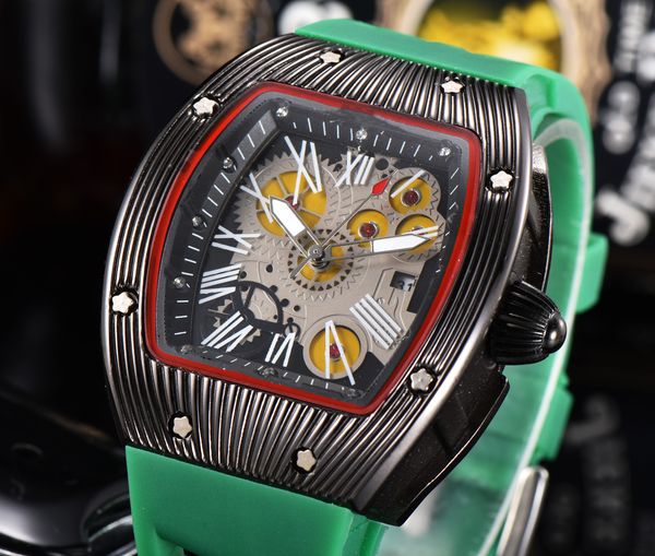 2023 luxury sports designer brand watch skeleton dial 42mm quartz watch men's fashion silicone band multi-color, Slivery;brown
2023 luxury sports designer brand watch skeleton dial 42mm quartz watch men's fashion silicone band multi-color, Slivery;brown
