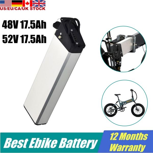 

mate x electric bike lithium battery 48v for fat tire 750w 52v hidden 13ah 17.5ah detachable cmacewheel rx20 mini max engwe ep-2