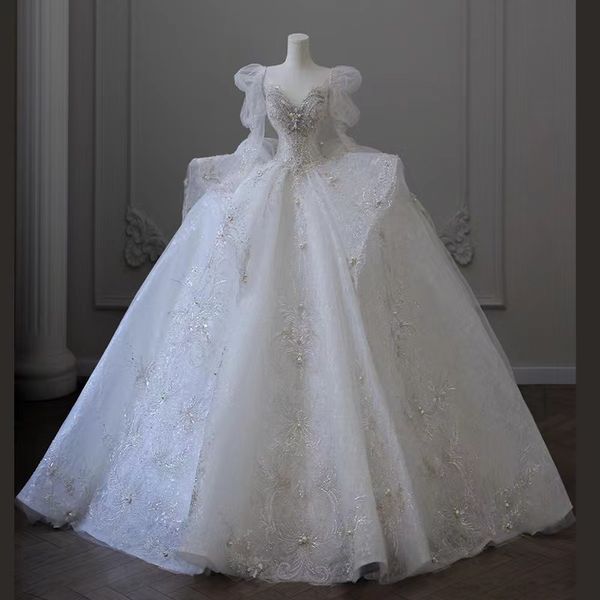 2023 dubai luxury a line wedding dresses plus size chapel train sweetheart vestido de novia appliqued crystal beaded bridal wedding gowns cu, White
2023 dubai luxury a line wedding dresses plus size chapel train sweetheart vestido de novia appliqued crystal beaded bridal wedding gowns cu, White