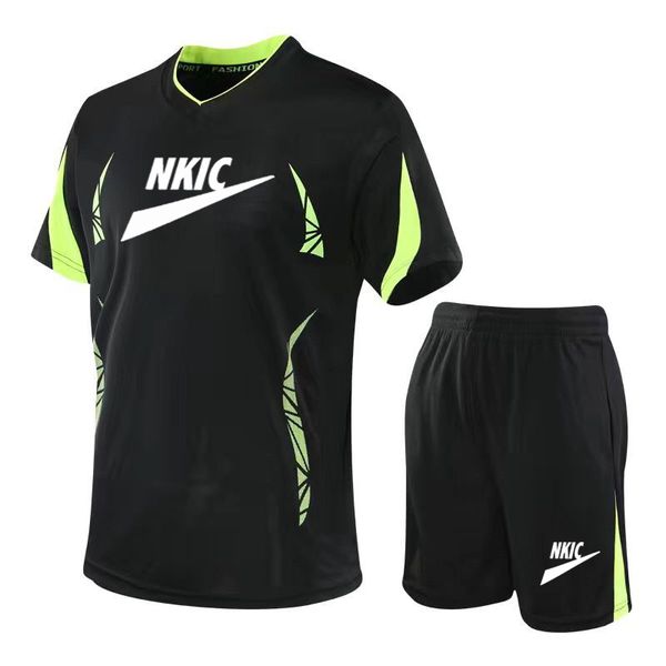 Set Of Mens Tracksuits Sportswear Short Sleeve T-shirt & Shorts Set Summer Tracksuit Basketball Football Sweatshirt Suit, Black
Set Of Mens Tracksuits Sportswear Short Sleeve T-shirt & Shorts Set Summer Tracksuit Basketball Football Sweatshirt Suit, Black