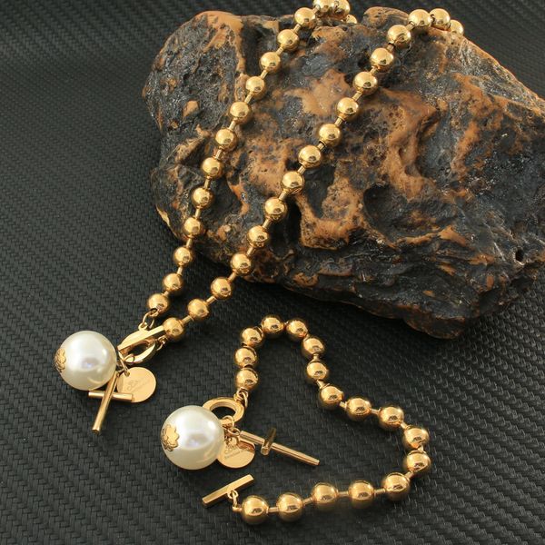 wedding jewelry sets gold color bead pearl necklace bracelet stainless steel for women fashion est sdnzcrch 230203, Slivery;golden
wedding jewelry sets gold color bead pearl necklace bracelet stainless steel for women fashion est sdnzcrch 230203, Slivery;golden