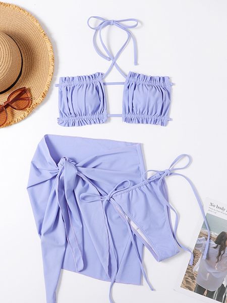 women's swimwear 3 pieces swimsuit women bandeau string bikini set 2023 brazilian female bathing swimming suit summer beachwear 230203, White;black
women's swimwear 3 pieces swimsuit women bandeau string bikini set 2023 brazilian female bathing swimming suit summer beachwear 230203, White;black