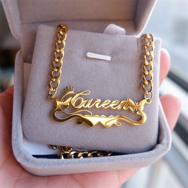 pendant necklaces customizable name stainless steel cuban chain with crown custom names choker for women jewelry gift 230202, Silver
pendant necklaces customizable name stainless steel cuban chain with crown custom names choker for women jewelry gift 230202, Silver