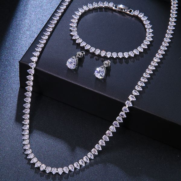 wedding jewelry sets sugo arrival fashion simple design white water drop zirconia earring bracelet necklace for elegant women party jewery 2, Slivery;golden
wedding jewelry sets sugo arrival fashion simple design white water drop zirconia earring bracelet necklace for elegant women party jewery 2, Slivery;golden