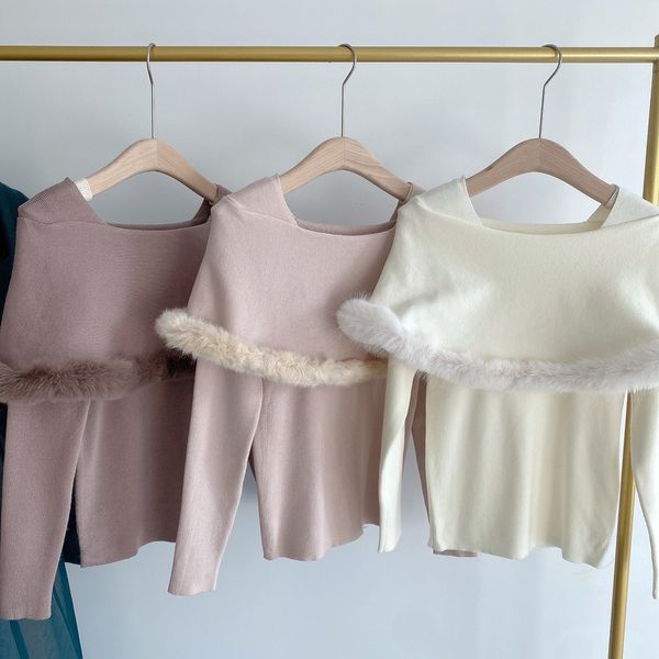 women's sweaters kuzuwata 2023 winter women jumpers japanese temperament pullover fur shawl long sleeved slim solid knit sweater 230203, White;black
women's sweaters kuzuwata 2023 winter women jumpers japanese temperament pullover fur shawl long sleeved slim solid knit sweater 230203, White;black