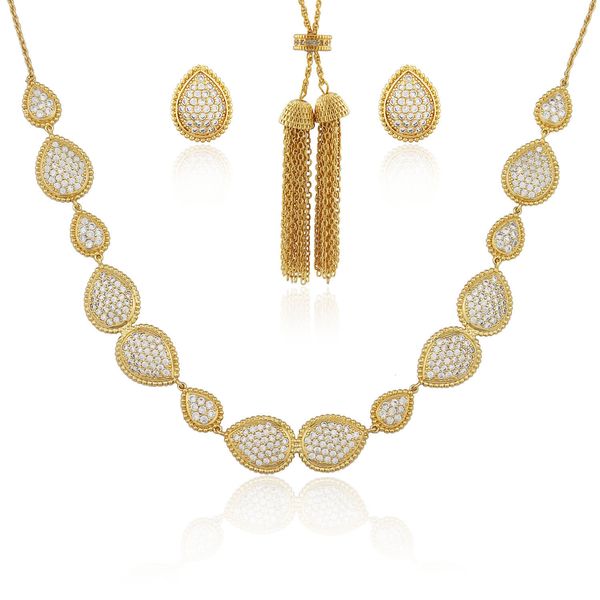 wedding jewelry sets classic drop connection shape necklace with earrings set dubai womens anniversary party gift 230203, Slivery;golden
wedding jewelry sets classic drop connection shape necklace with earrings set dubai womens anniversary party gift 230203, Slivery;golden