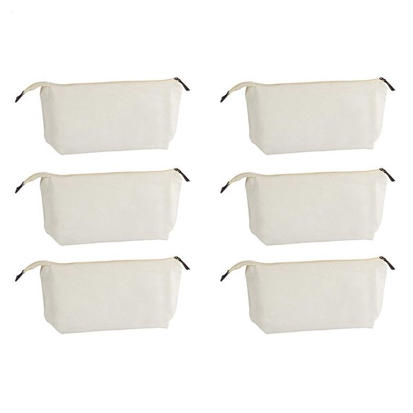 cosmetic bags cases multipurpose cosmetic bag with zipper - 6-pack plain diy natural make-up pouch cotton canvas travel toiletries 230203
cosmetic bags cases multipurpose cosmetic bag with zipper - 6-pack plain diy natural make-up pouch cotton canvas travel toiletries 230203