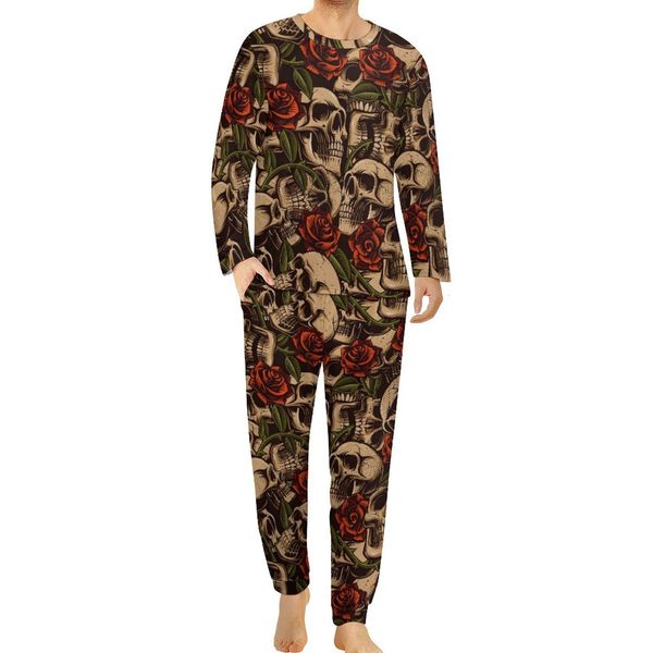 men's sleepwear suger skull print pajamas red roses mens long sleeve romantic pajama sets 2 piece room spring custom gift idea 230202, Black;brown
men's sleepwear suger skull print pajamas red roses mens long sleeve romantic pajama sets 2 piece room spring custom gift idea 230202, Black;brown