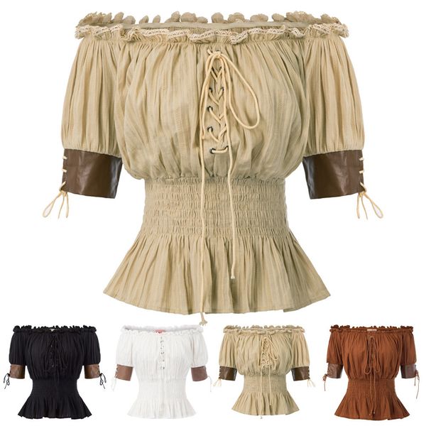 women's t-shirt belle poque vintage blouse retro steampunk victorian half sleeve off shoulder shirts korean sweet loose clothes 230202, White
women's t-shirt belle poque vintage blouse retro steampunk victorian half sleeve off shoulder shirts korean sweet loose clothes 230202, White