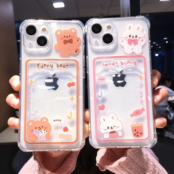 new cases cure cartoon bear rabbit clear phone case for iphone 14 pro max 13 12 11 x xr xs 7 8 plus card holder wallet shockproof cover
new cases cure cartoon bear rabbit clear phone case for iphone 14 pro max 13 12 11 x xr xs 7 8 plus card holder wallet shockproof cover