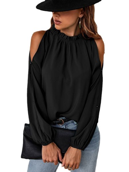 fashion blouses cold shoulder long sleeve shirts for women chiffon casual loose t-shirt, White
fashion blouses cold shoulder long sleeve shirts for women chiffon casual loose t-shirt, White