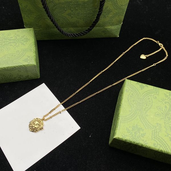 18k gold plated chain lion head necklace retro couple chains brass necklace jewelry supply linka, Silver 
18k gold plated chain lion head necklace retro couple chains brass necklace jewelry supply linka, Silver