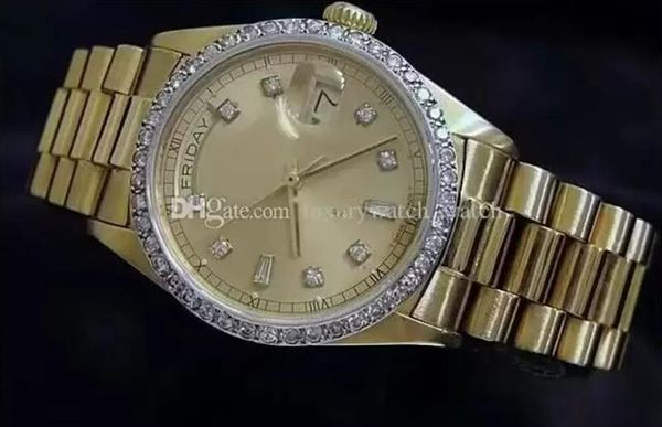 with original box luxury fashion watches 18k yellow gold diamond dial & bezel 18038 watch automatic men's watch woman wristwatch 2023, Slivery;brown
with original box luxury fashion watches 18k yellow gold diamond dial & bezel 18038 watch automatic men's watch woman wristwatch 2023, Slivery;brown