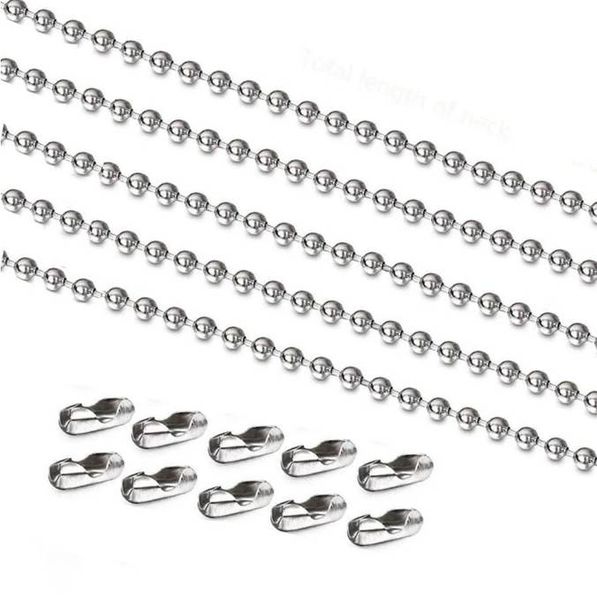 wide1.2-3.2mm stainless steel ball chain necklace for pendant or dog tags chains jewelry making with 10 connectors wholesale, Silver
wide1.2-3.2mm stainless steel ball chain necklace for pendant or dog tags chains jewelry making with 10 connectors wholesale, Silver