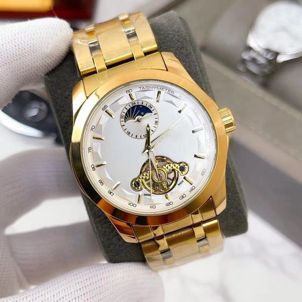 2023 men's luxury automatic watch fashion leisure large flywheel star bar multi-function calendar luminous waterproof steel band watche, Slivery;brown
2023 men's luxury automatic watch fashion leisure large flywheel star bar multi-function calendar luminous waterproof steel band watche, Slivery;brown