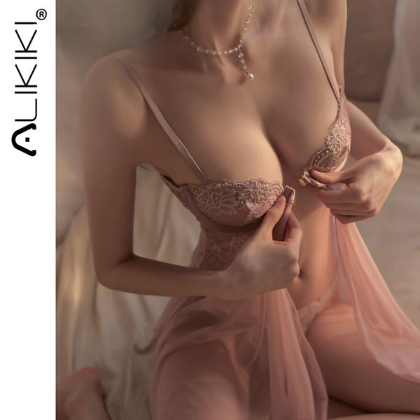 set pajamas for women front buckle mesh sleeping dress summer lingerie night wears lace suspenders nightdress home clothes 230202, Red;black
set pajamas for women front buckle mesh sleeping dress summer lingerie night wears lace suspenders nightdress home clothes 230202, Red;black