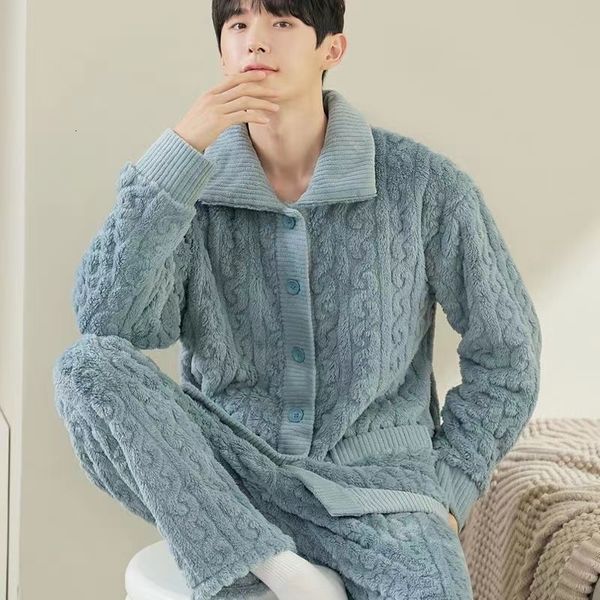 men's sleepwear pajamas sets coral fleece winter thick warm flannel loungewear long sleeve turndown collar pijamas 230202, Black;brown
men's sleepwear pajamas sets coral fleece winter thick warm flannel loungewear long sleeve turndown collar pijamas 230202, Black;brown