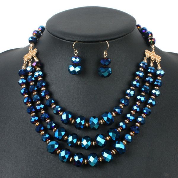 wedding jewelry sets 3 rows multi layer glass beads statement bridal necklace earrings for women choker duftgold 230203, Slivery;golden
wedding jewelry sets 3 rows multi layer glass beads statement bridal necklace earrings for women choker duftgold 230203, Slivery;golden