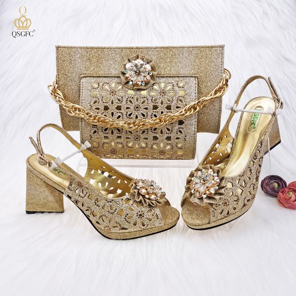 dress shoes qsgfc est gold color cutout pumps high heels decorated with rhinestone flower design party women's shoes and bags set 23020, Black
dress shoes qsgfc est gold color cutout pumps high heels decorated with rhinestone flower design party women's shoes and bags set 23020, Black