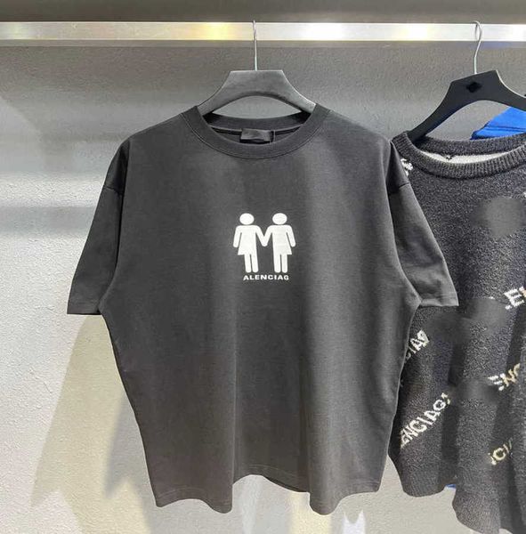 23sss designer balencigas women t shirt man the correct version double portrait letter color flag print round neck loose short sleeve sports, White;black
23sss designer balencigas women t shirt man the correct version double portrait letter color flag print round neck loose short sleeve sports, White;black