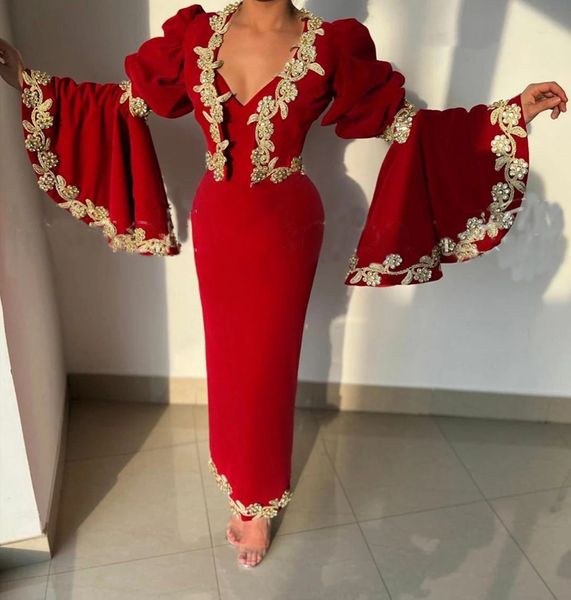 red sheath ankle length prom dresses long flare sleeve v-neck 2 piece arabic dubai evening occasion gown gold lace applique beaded celebrity, Black
red sheath ankle length prom dresses long flare sleeve v-neck 2 piece arabic dubai evening occasion gown gold lace applique beaded celebrity, Black