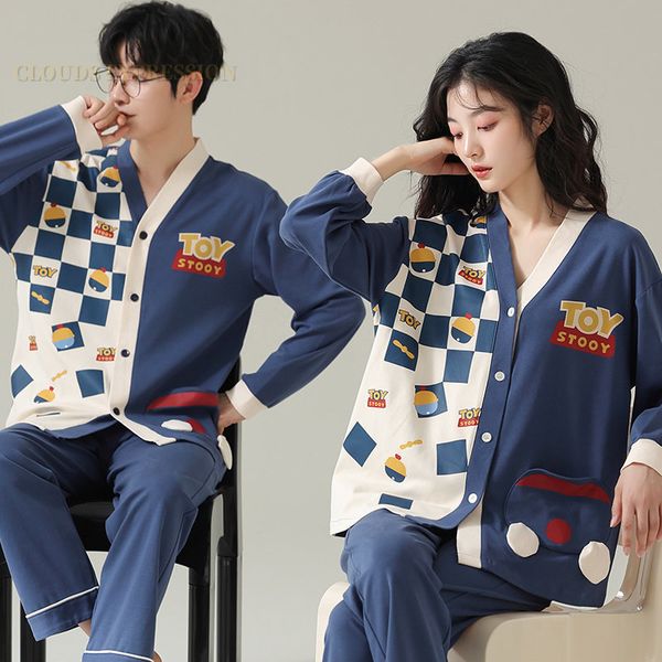 men's sleepwear spring autumn cotton cartoon print couple pajama sets pyjamas kawaii sleep loungewear plaid suits pajamas for lovers 23, Black;brown
men's sleepwear spring autumn cotton cartoon print couple pajama sets pyjamas kawaii sleep loungewear plaid suits pajamas for lovers 23, Black;brown