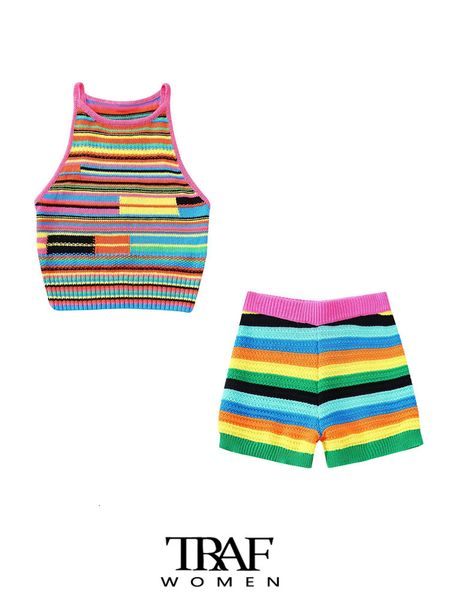 women's two piece pants traf women fashion striped knit tank and high elastic waist shorts female sets mujer 230202, White
women's two piece pants traf women fashion striped knit tank and high elastic waist shorts female sets mujer 230202, White