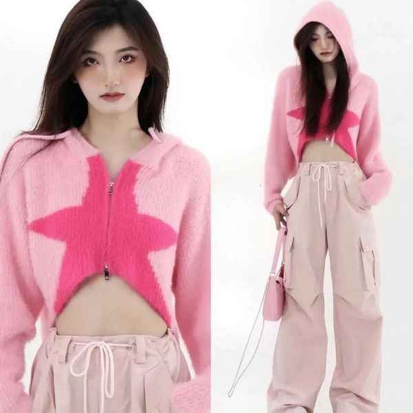 women's knits tees vintage star hooded cardigan women's loose short coat autumn knitted sweater streetwear y2k clothes goth fairy, White
women's knits tees vintage star hooded cardigan women's loose short coat autumn knitted sweater streetwear y2k clothes goth fairy, White