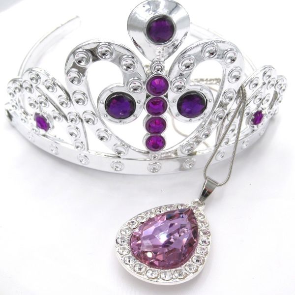 wedding jewelry sets 1set baby girls gift princess sofi the first purple teardrop amulet pendant chain necklaces sofia tiara crown hair clip, Slivery;golden
wedding jewelry sets 1set baby girls gift princess sofi the first purple teardrop amulet pendant chain necklaces sofia tiara crown hair clip, Slivery;golden