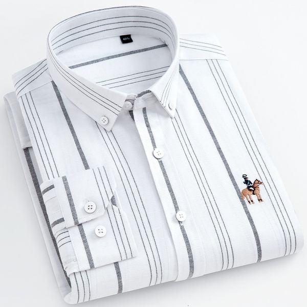 men's casual shirts oxford mens striped long sleeve button collar business formal man office shirt without pocket regular fit quality 2, White;black
men's casual shirts oxford mens striped long sleeve button collar business formal man office shirt without pocket regular fit quality 2, White;black