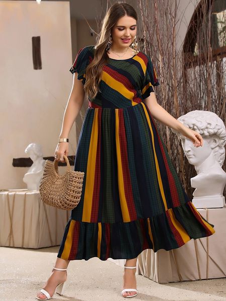 plus size dresses plus size summer dress women fashion colorful striped print butterfly short sleeve ruffles dress high waist maxi long dres, Black
plus size dresses plus size summer dress women fashion colorful striped print butterfly short sleeve ruffles dress high waist maxi long dres, Black