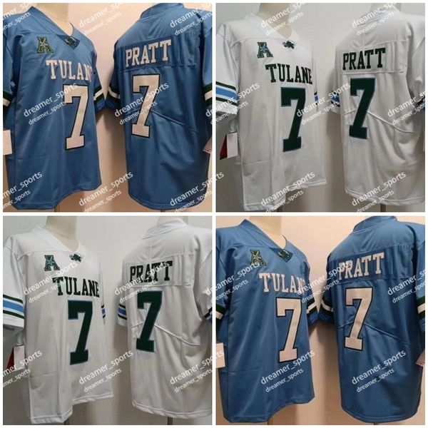 ncaa 7 michael pratt football jersey men's tulane university college blue white men stock jerseys stitched, Black
ncaa 7 michael pratt football jersey men's tulane university college blue white men stock jerseys stitched, Black