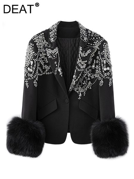 women's suits blazers deat women black patchwork diamonds hairy blazer lapel long sleeve slim fit jackets fashion autumn 2023 7b0410 23, White;black
women's suits blazers deat women black patchwork diamonds hairy blazer lapel long sleeve slim fit jackets fashion autumn 2023 7b0410 23, White;black