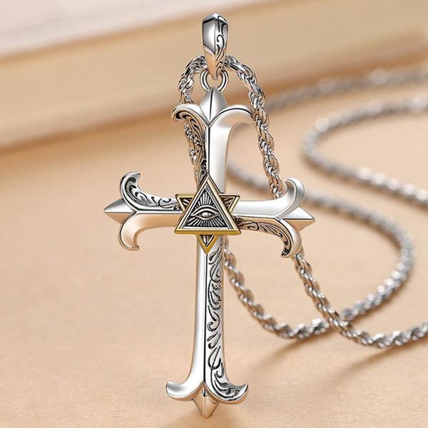 10pcs hip hop fashion eye of god cross pendant necklace for men women trendy jewelry, Silver
10pcs hip hop fashion eye of god cross pendant necklace for men women trendy jewelry, Silver