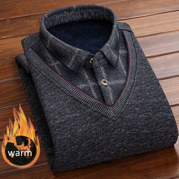 men's sweaters autumn and winter plush warm thick high guality fashion collar shirt jumper a variety of color 230203, White;black
men's sweaters autumn and winter plush warm thick high guality fashion collar shirt jumper a variety of color 230203, White;black