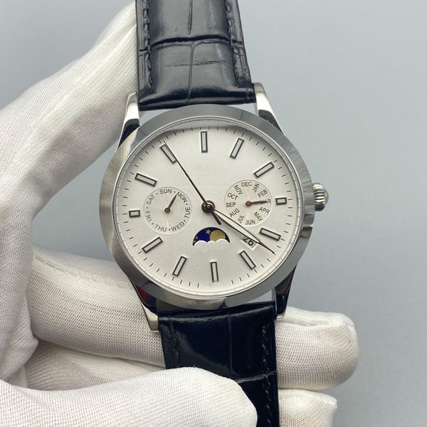 watch mens watch automatic mechanical watches for men business wristwatch leather strap waterproof moon wristwatches montre de luxe 41mm, Slivery;brown
watch mens watch automatic mechanical watches for men business wristwatch leather strap waterproof moon wristwatches montre de luxe 41mm, Slivery;brown