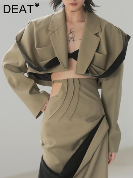 women's suits blazers deat fashion blazer notched collar long sleeve pleated contrast color short suit jackets female spring 2023 17a95, White;black
women's suits blazers deat fashion blazer notched collar long sleeve pleated contrast color short suit jackets female spring 2023 17a95, White;black
