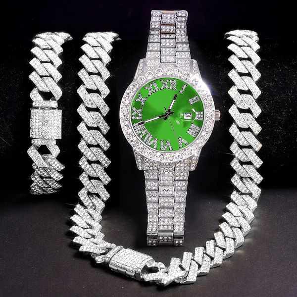 bracelet necklace watchbracelet hip hop rapper cuban chain gold color iced out paved for men african jewelry kit 230202, Silver
bracelet necklace watchbracelet hip hop rapper cuban chain gold color iced out paved for men african jewelry kit 230202, Silver
