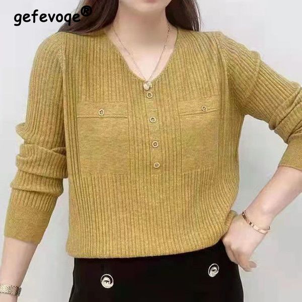 women's t-shirt autumn fashion long sleeve solid color casual button shirts spring loose women clothing commute v neck knitting blouses, White
women's t-shirt autumn fashion long sleeve solid color casual button shirts spring loose women clothing commute v neck knitting blouses, White