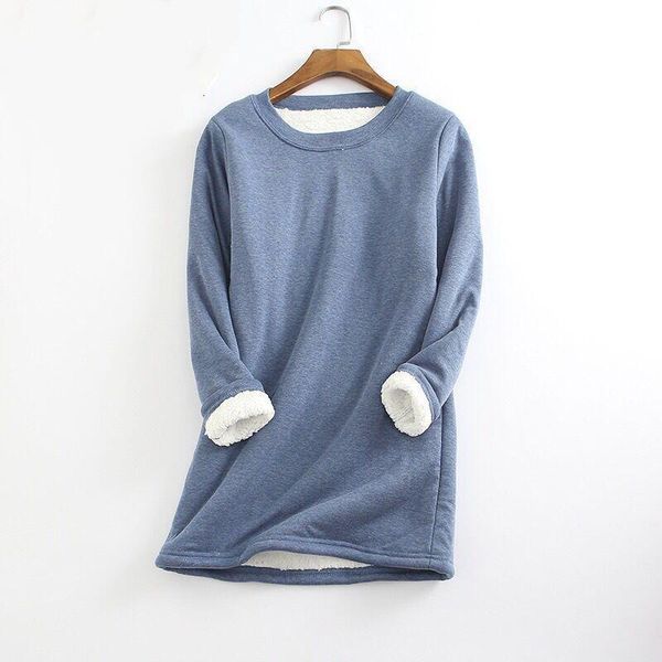 women's t-shirt autumn winter velvet warm women thick fleece sweatershirts casual loose long sleeve solid color o-neck pullover shirts, White
women's t-shirt autumn winter velvet warm women thick fleece sweatershirts casual loose long sleeve solid color o-neck pullover shirts, White