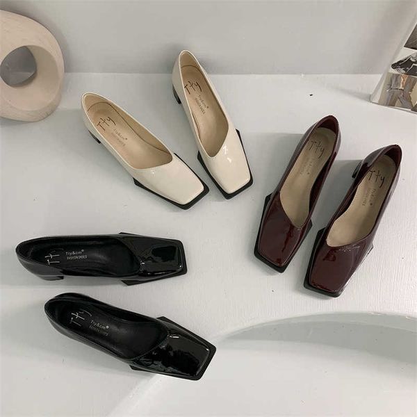 design sense niche high heels french square toe low heels single shoes spring thick heel commuting women's shoes, Black
design sense niche high heels french square toe low heels single shoes spring thick heel commuting women's shoes, Black