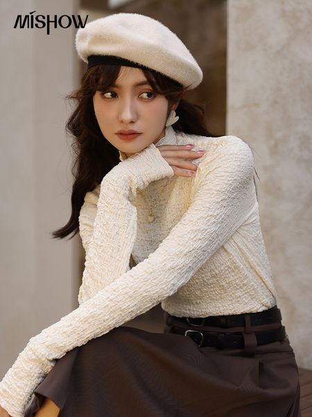 women's t-shirt mishow autumn winter women's turtleneck folds high strecth slim long sleeve female gentle solid t-shirts mxb38x03, White
women's t-shirt mishow autumn winter women's turtleneck folds high strecth slim long sleeve female gentle solid t-shirts mxb38x03, White