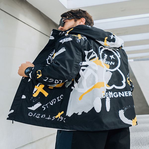 men's jackets spring autumn two side wear hooded windbreaker men's jacket streetwear fashion bear printed hip hop outfits coat big, Black;brown
men's jackets spring autumn two side wear hooded windbreaker men's jacket streetwear fashion bear printed hip hop outfits coat big, Black;brown