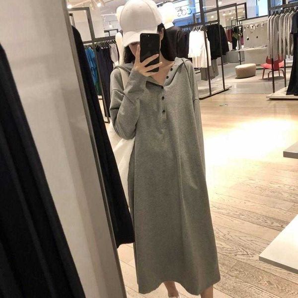 spring and autumn hooded dresses thin long below the knee sweater dress womens, Black;gray
spring and autumn hooded dresses thin long below the knee sweater dress womens, Black;gray