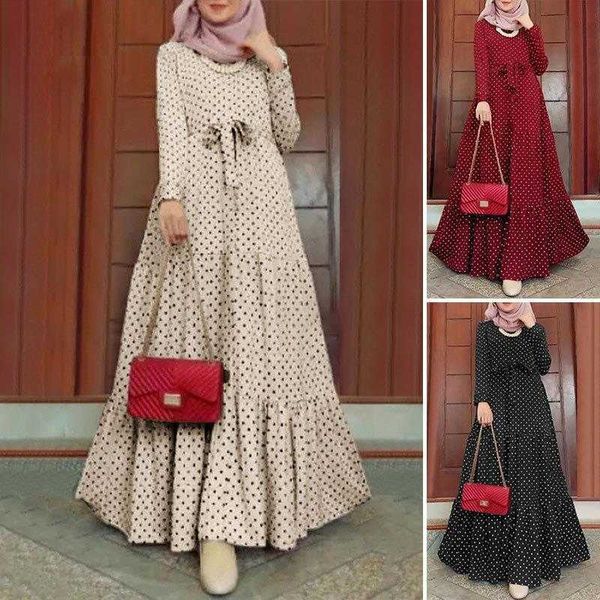 arrival muslim moroccan polka dot long sleeve dress fashion belt sundress party, Black;gray
arrival muslim moroccan polka dot long sleeve dress fashion belt sundress party, Black;gray