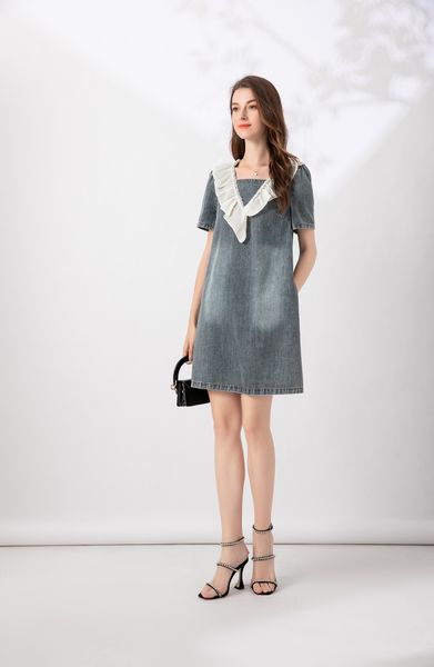 runway dresses 2023 high-end luxury square collar ruffle lace heavy work nail bead wash denim a-line dress s m l xl xxxl, Black
runway dresses 2023 high-end luxury square collar ruffle lace heavy work nail bead wash denim a-line dress s m l xl xxxl, Black