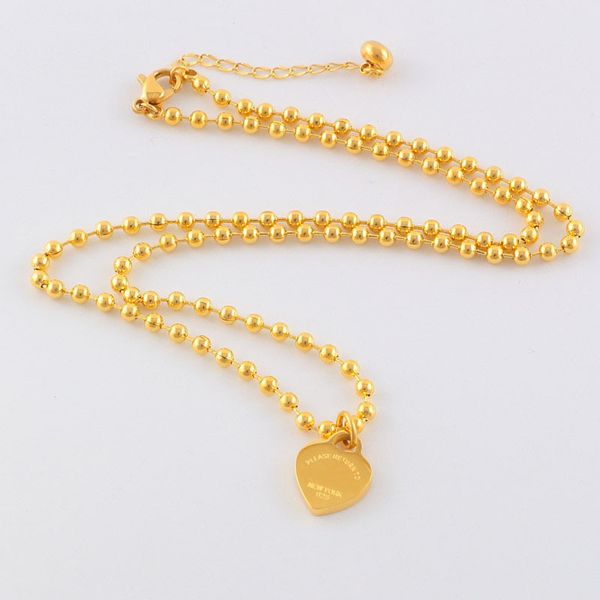never fading stainless steel simple heart pendant necklaces 3 colors gold plated classic style logo printed women designer jewelry, Silver
never fading stainless steel simple heart pendant necklaces 3 colors gold plated classic style logo printed women designer jewelry, Silver