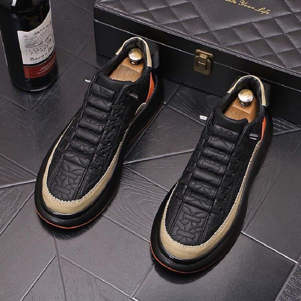 spring leather casual shoes men ankle boots lace up high men shoes chunky sneakers fashion male designer shoes d2a4, Black
spring leather casual shoes men ankle boots lace up high men shoes chunky sneakers fashion male designer shoes d2a4, Black