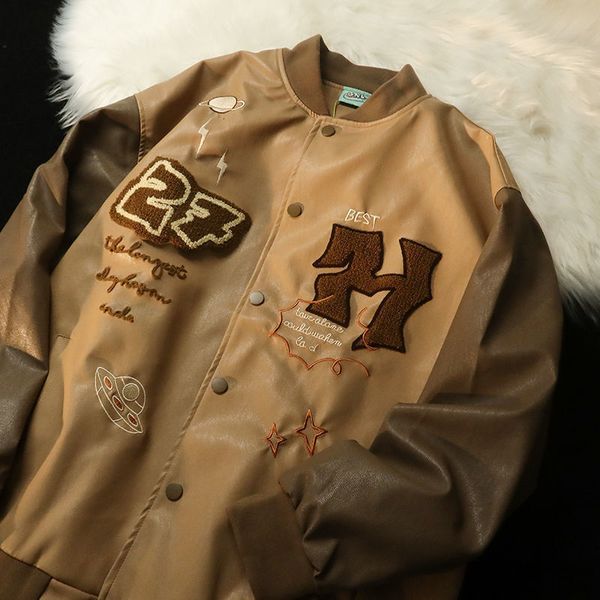 men's jackets leather letter embroidered jackets and coats women's y2k street trend retro wild baseball uniforms couples loose lea, Black;brown
men's jackets leather letter embroidered jackets and coats women's y2k street trend retro wild baseball uniforms couples loose lea, Black;brown
